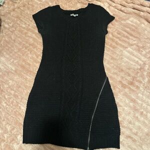 Chic Black Knit Mini Dress